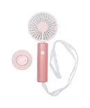 handventilator USB oplaadbaar 17,3 cm ABS roze 3-delig