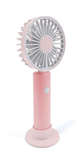 handventilator USB oplaadbaar 17,3 cm ABS roze 3-delig