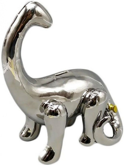 spaarpot Brontosaurus 24 x 25 cm keramiek zilver