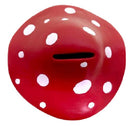 spaarpot paddenstoel 17,8 x 15 cm dolomiet rood/wit