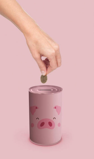 spaarpot Piggy 10 x 15 cm staal roze