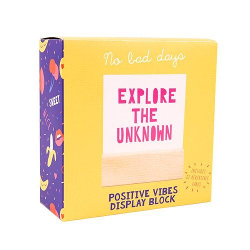 displayblok Positive Vibes hout 6 x 15 cm 13-delig