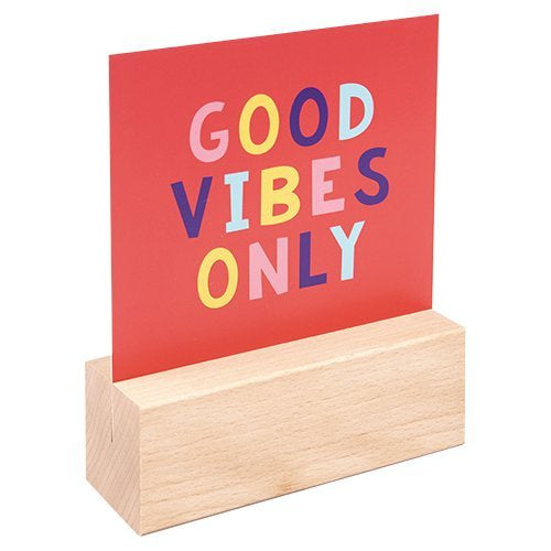 displayblok Positive Vibes hout 6 x 15 cm 13-delig