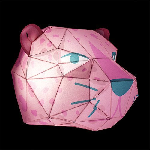 maak je eigen luipaardhoofd led papier roze