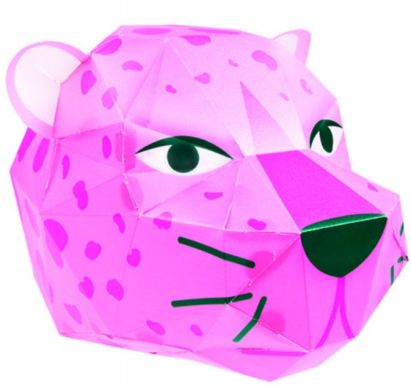 maak je eigen luipaardhoofd led papier roze