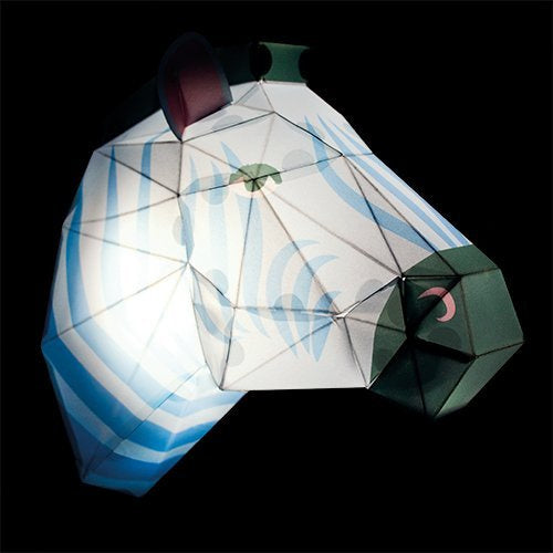 maak je eigen zebrahoofd led papier wit/blauw