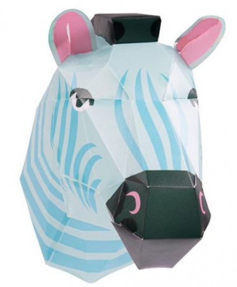 maak je eigen zebrahoofd led papier wit/blauw