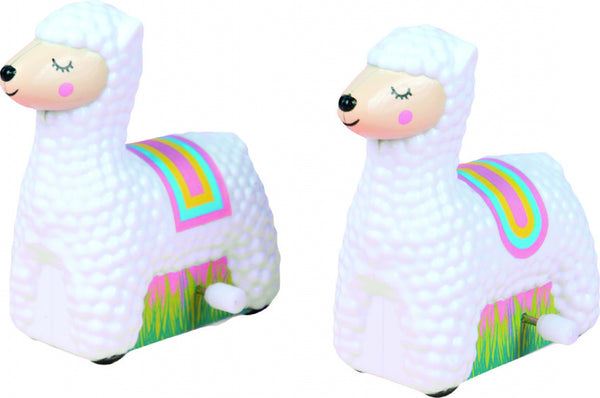 opwindfiguren Racing Llamas 10 x 16 cm wit 2 stuks