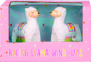 opwindfiguren Racing Llamas 10 x 16 cm wit 2 stuks