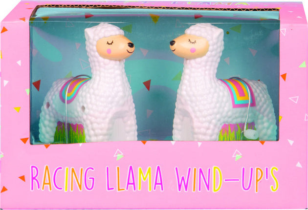 opwindfiguren Racing Llamas 10 x 16 cm wit 2 stuks