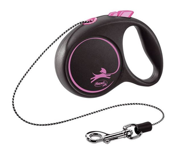 Flexi Rollijn Black Design Cord Roze XS 3 MTR TOT 8 KG