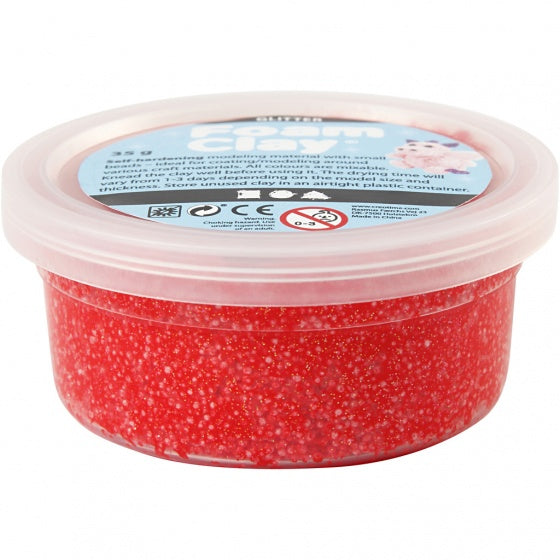 Foam Clay glitter rood 35 gram