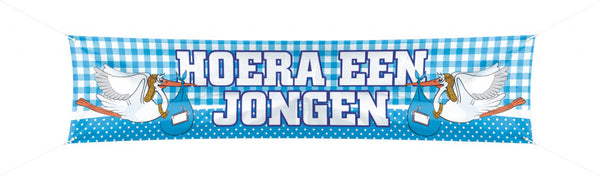 Straatbanner Hoera een Jongen