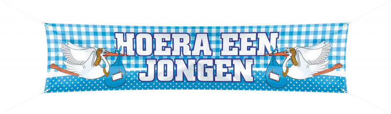 Straatbanner Hoera een Jongen