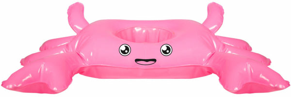 bekerhouder opblaasbaar krab 26 x 34 cm roze