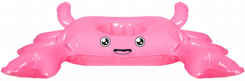 bekerhouder opblaasbaar krab 26 x 34 cm roze