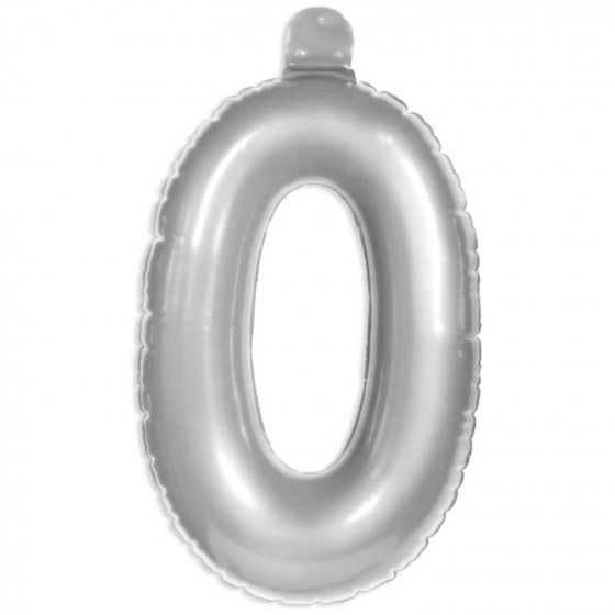 Cijfer Ballon 0 Zilver