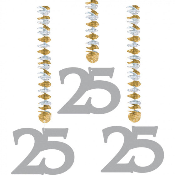 Hangdecoratie - 25 jaar, 3st.