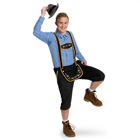 lederhosen heren polyester zwart maat M/L