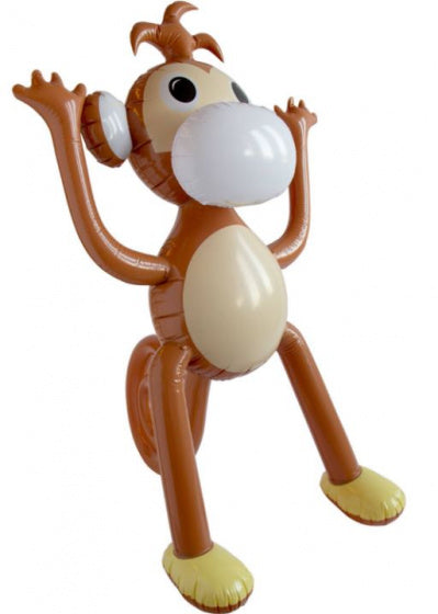opblaasfiguur aap 120 cm bruin