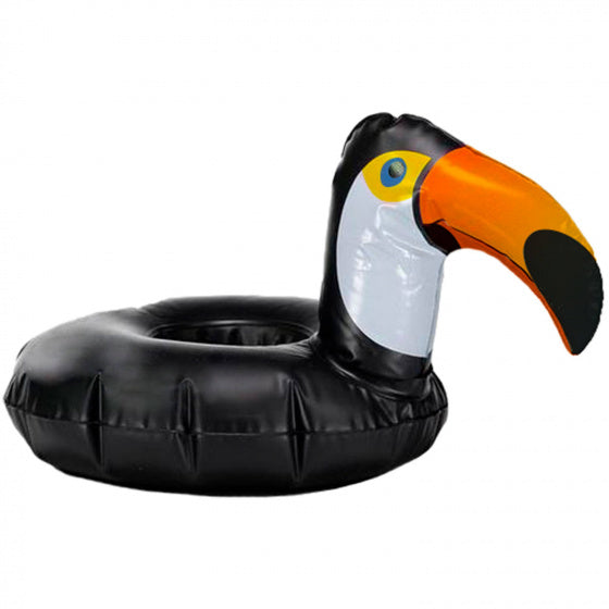 opblaasbare bekerhouder toekan 17 cm zwart