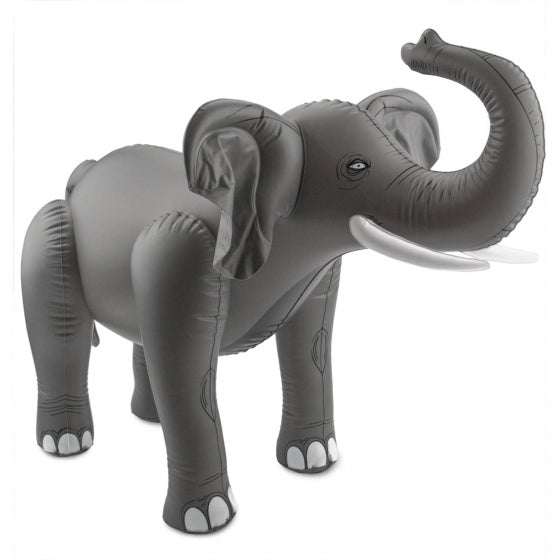 opblaasdier jungle olifant 60 x 75 cm PVC grijs