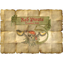 schatkaart Red Pirate 9,5 x 3 cm papier bruin 4 stuks