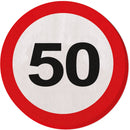 Servetten Verkeersbord - 50 jaar, 20st.