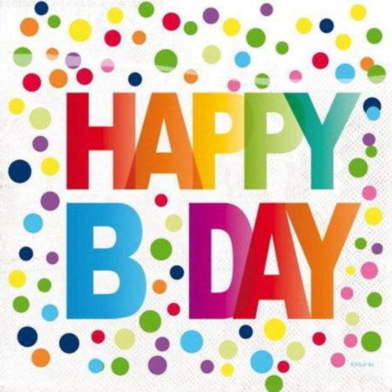 servetten Happy Birthday 33 x 33 cm 20 stuks
