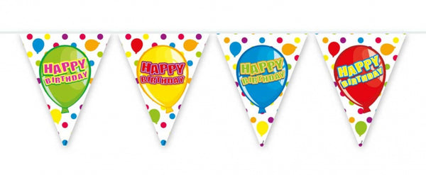Vlaggenlijn Happy Birthday, 6mtr.