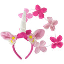 tiara eenhoorn dames polyester wit/roze 2-delig
