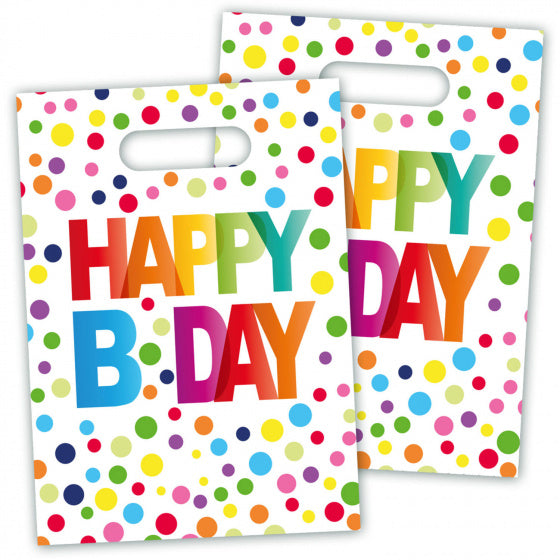 Uitdeelzakjes Happy Birthday Confetti, 8st.