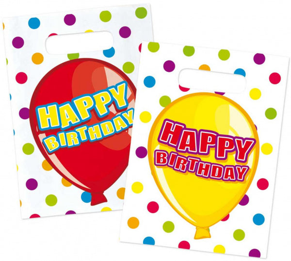 Uitdeelzakjes Happy Birthday, 6st.