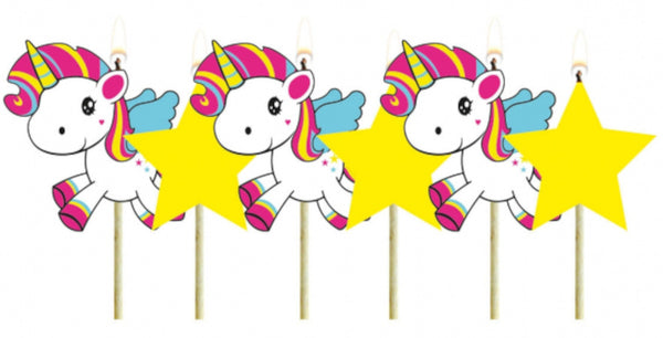 verjaardagskaarsen junior 6 x 3 cm wax geel/roze 6-delig