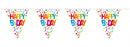 vlaggenlijn Happy B-day stippen 10 meter wit