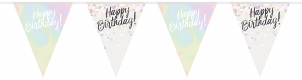 vlaggenlijn happy birthday 4 meter parelmoer