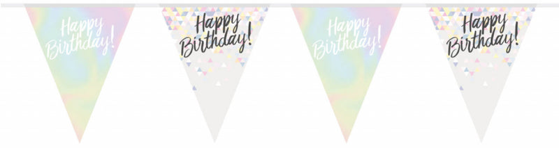 vlaggenlijn happy birthday 4 meter parelmoer