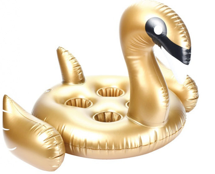 bekerhouder opbaasbaar Flamingo 14,5 cm PVC goud