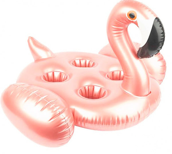 bekerhouder opbaasbaar Flamingo 14,5 cm PVC roze