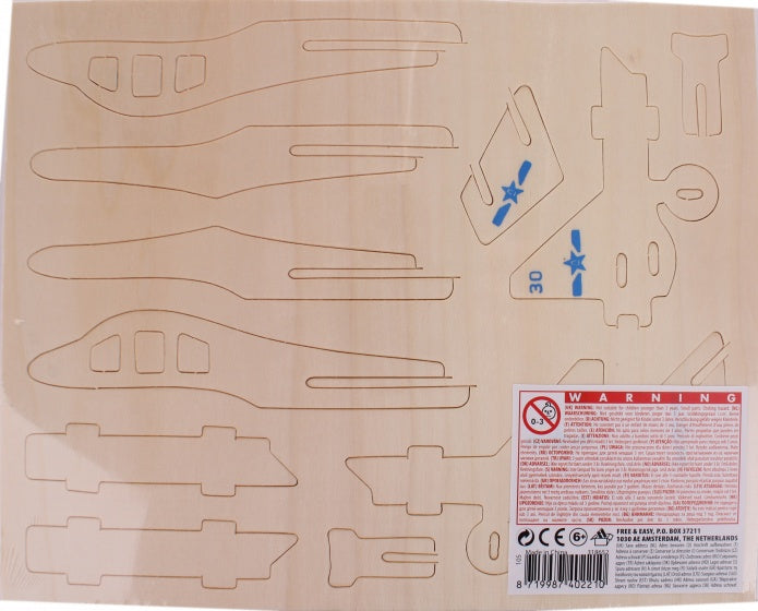 bouwpakket hout straaljager 35-delig