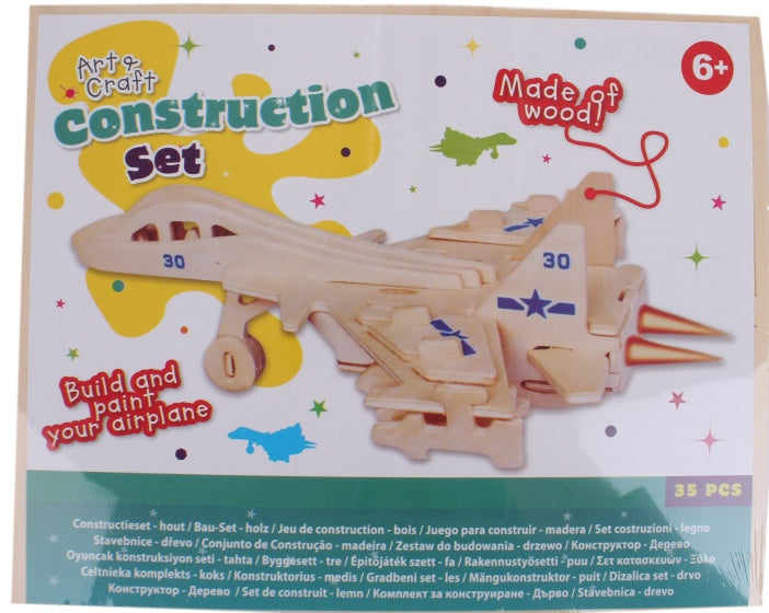 bouwpakket hout straaljager 35-delig