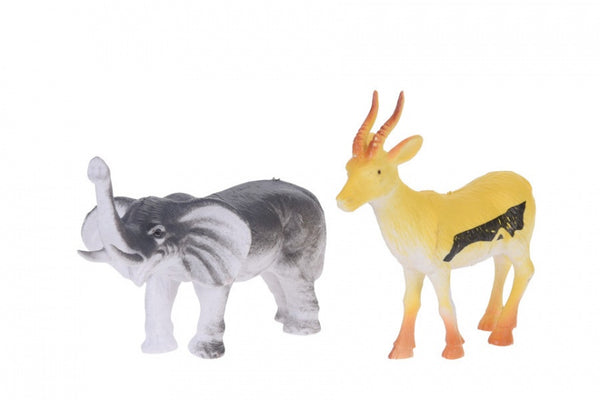dierenset 2-delig olifant en springbok 8 cm