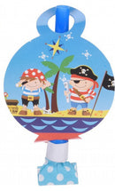 Feesttoeter papier Piraten set 8 stuks
