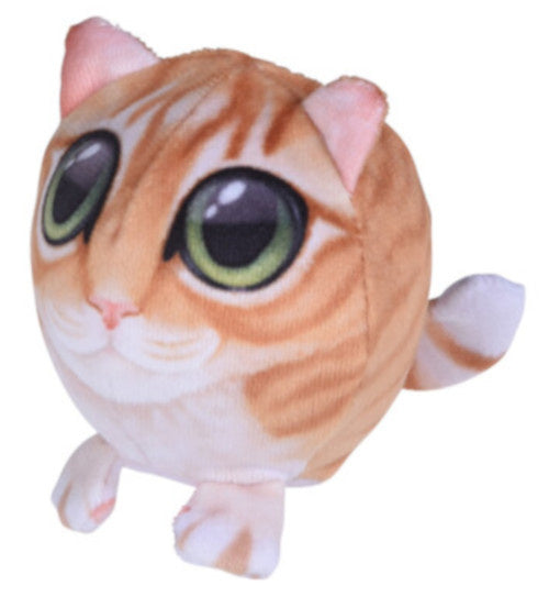 knijpfiguur kat 10 cm polyester/foam lichtbruin