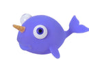 knijpfiguur narwal 13 cm blauw