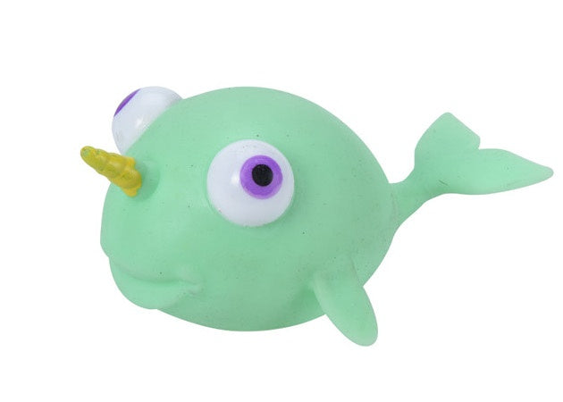 knijpfiguur narwal 13 cm groen