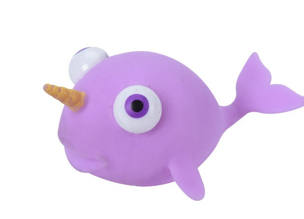 knijpfiguur narwal 13 cm paars