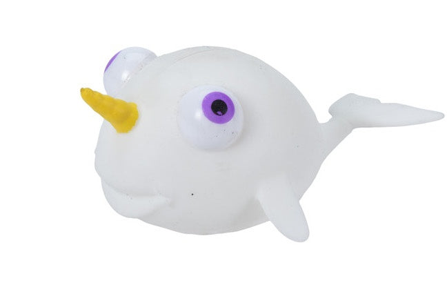 knijpfiguur narwal 13 cm wit