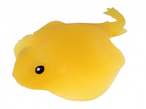 knijpfiguur platte vis 13 cm geel