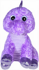 knuffeldinosaurus junior 25 x 23 cm pluche paars